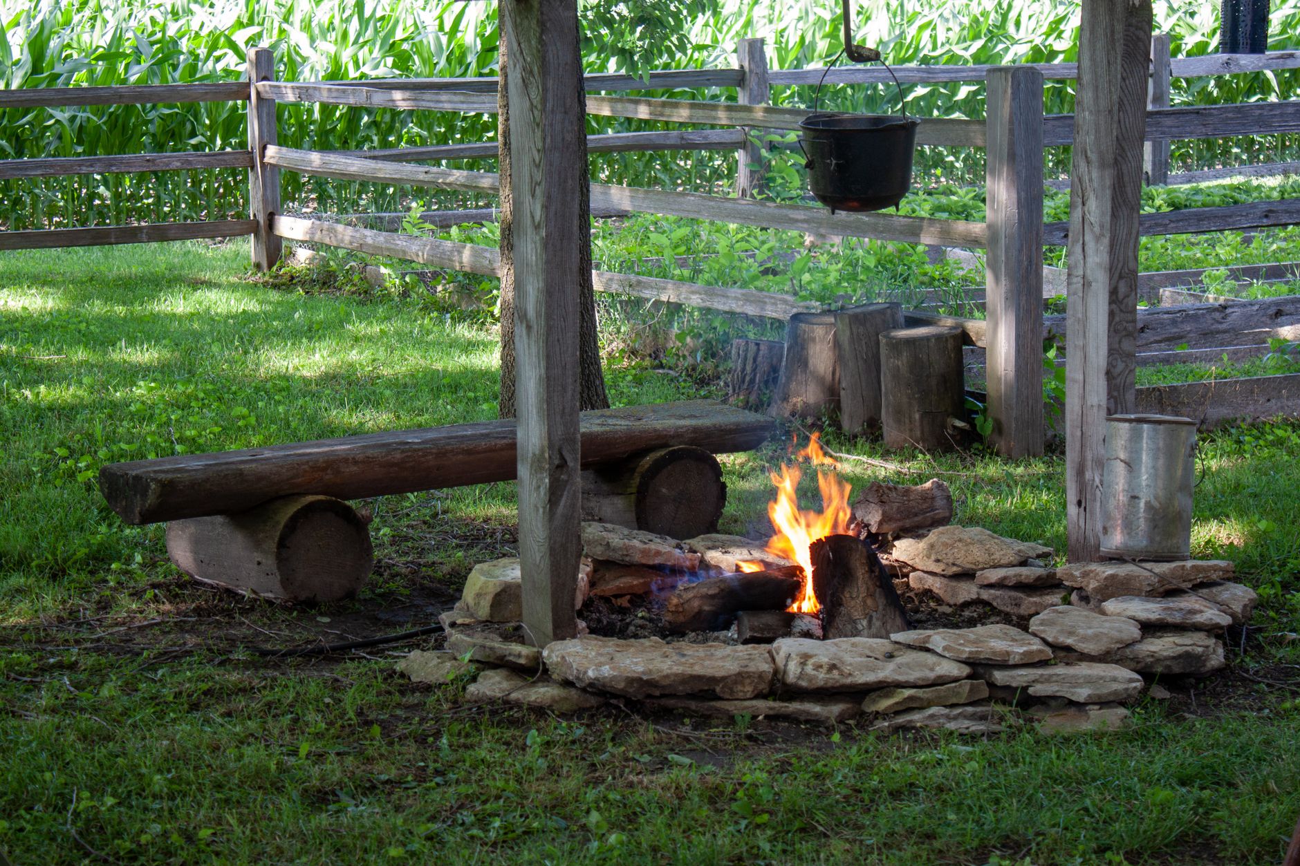 campfire in the backyard